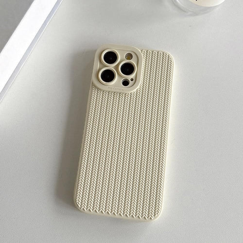 Fine Hole Woven Pattern Silicon Phone case for iPhone ,Black