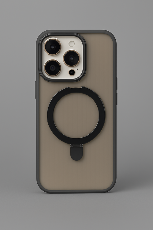 Iphone 13 Pro Max - Matte Black Magnetic Ring Case for iPhone –
